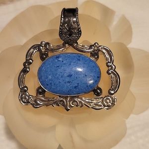 Vintage Sterling Silver Lapis Pendant